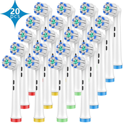 GENKENT Replacement Toothbrush Heads Compatible with Oral B Braun 20Pcs Sensitive Gum Care Electric Toothbrush Heads Ultra Soft Brush Heads Refill for Oral B 7000/Pro 1000/9600/500/3000