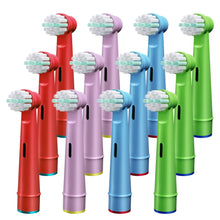 Load image into Gallery viewer, GENKENT Kids Toothbrush Replacement Heads Compatible with Oral B, 12 Pcs Kids Size Soft Bristles Electric Toothbrush Heads Refill for Sensitive Teeth
