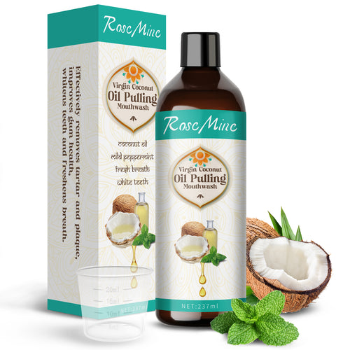 GENKENT Coconut Oil Pulling (8 Fl.Oz), Alcohol Free Mouthwash Oil for Fresh Breath, White Teeth & Health Oral