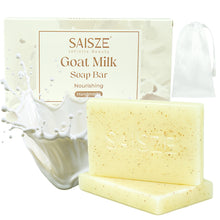 Load image into Gallery viewer, SAISZE Goat Milk Soap Bar, Gentle Nourishing Handmade Bath Soap with Goat Milk &amp; Shea Butter for Adult &amp; Kid All Skin Types, 4 oz × 2 Pack