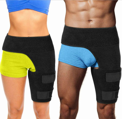 Aptoco Hip Brace Thigh Compression Sleeve Groin Support for Men Women Black Hip Support for Sciatica Nerve Pain Relief Groin Wrap for Hips 32