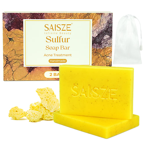 SAISZE Goat Milk Soap Bar, Gentle Nourishing Handmade Bath Soap with Goat Milk & Shea Butter for Adult & Kid All Skin Types, 4 oz × 2 Pack