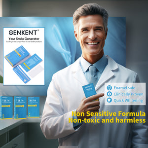 GENKENT Teeth Whitening Strips (7 Treatments) Mint Flavor, Dry Strip Technology, Non-Slip, Enamel-Safe Strips for Sensitive Teeth