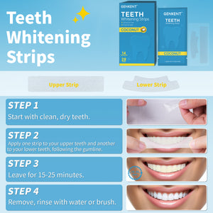 GENKENT Teeth Whitening Strips (7 Treatments) Mint Flavor, Dry Strip Technology, Non-Slip, Enamel-Safe Strips for Sensitive Teeth